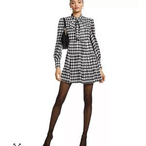 Alice + Olivia Rowen Houndstooth Bow Mini Dress - 150th Anniversary Exclusive